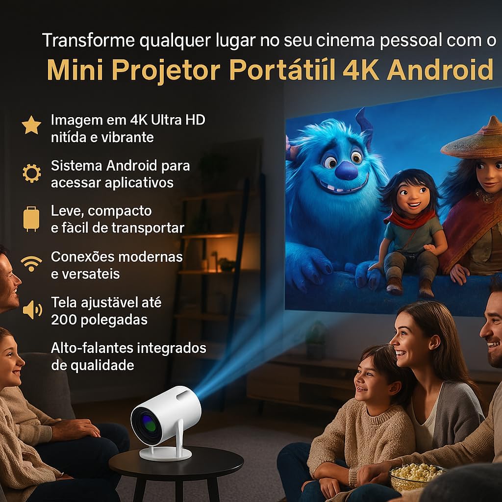 Pré Black Friday - Projetor Portátil HY300 | 50% OFF + Envio Grátis