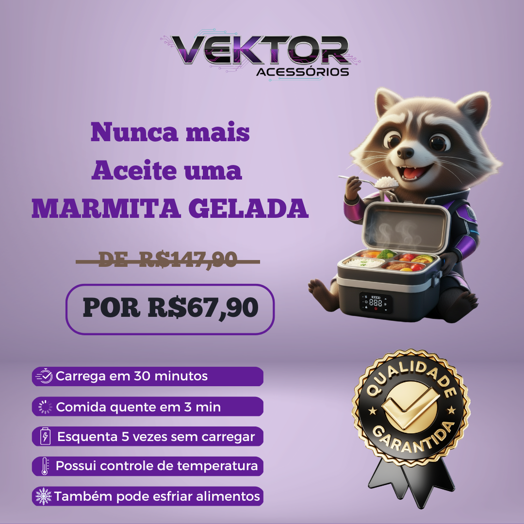 OFERTA DE SETEMBRO - Marmita Térmica Elétrica Inox Portátil Bivolt