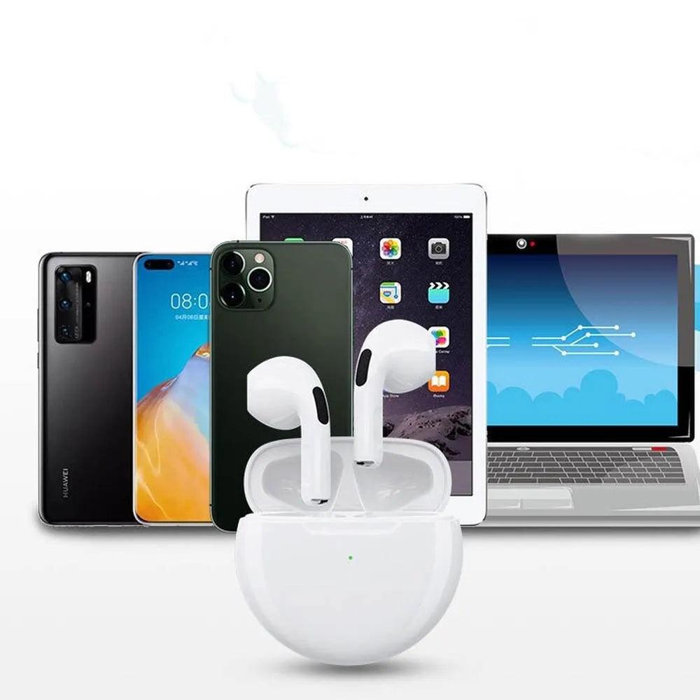 Air Pro 6 TWS Fones De Ouvido Sem Fio Bluetooth, Fones De Ouvido Originais, Mini Fones De Ouvido, Fones De Ouvido para Xiaomi, Android, Apple, iPhone