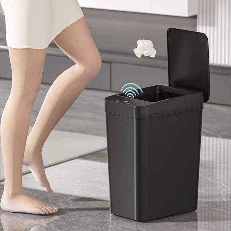Lixeira Automática Inteligente com Sensor, Fácil de Abrir, Lixeira Doméstica de Toque, 13 Litros