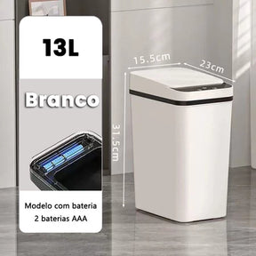 Lixeira Automática Inteligente com Sensor, Fácil de Abrir, Lixeira Doméstica de Toque, 13 Litros