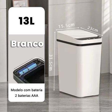 Lixeira Automática Inteligente com Sensor, Fácil de Abrir, Lixeira Doméstica de Toque, 13 Litros