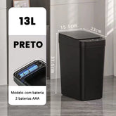 Lixeira Automática Inteligente com Sensor, Fácil de Abrir, Lixeira Doméstica de Toque, 13 Litros