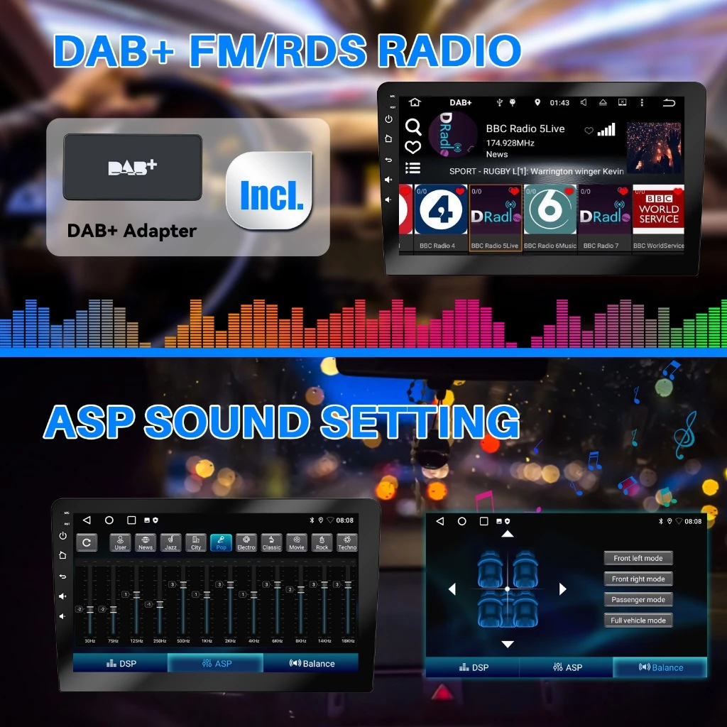 ESSGOO 9 polegadas Android Carplay 2 Din MP5 Carro Player GPS/ Bluetooth/FM／rádio do carro