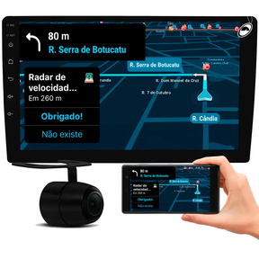 Multimídia MP5 2 Din 9 Polegadas" H-Tech HT-9125CA Android Auto CarPlay Sem Fio + Câmera de Ré