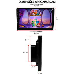 Multimídia MP5 2 Din 9 Polegadas" H-Tech HT-9125CA Android Auto CarPlay Sem Fio + Câmera de Ré