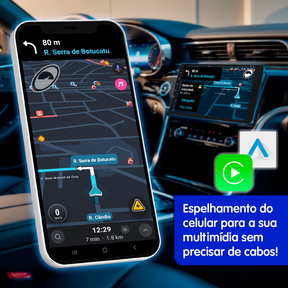 Multimídia MP5 2 Din 9 Polegadas" H-Tech HT-9125CA Android Auto CarPlay Sem Fio + Câmera de Ré