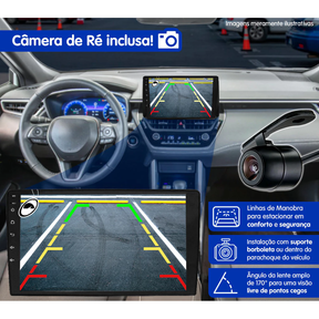 Multimídia MP5 2 Din 9 Polegadas" H-Tech HT-9125CA Android Auto CarPlay Sem Fio + Câmera de Ré